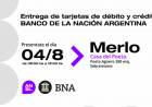 ESTE JUEVES LOS AGENTES PÚBLICOS DE MERLO PODRÁN RETIRAR LAS TARJETAS DEL BANCO NACIÓN