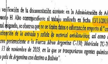 LA PRUEBA OFICIAL DEL DESVÍO MACRISTA DE LAS ARMAS A BOLIVIA