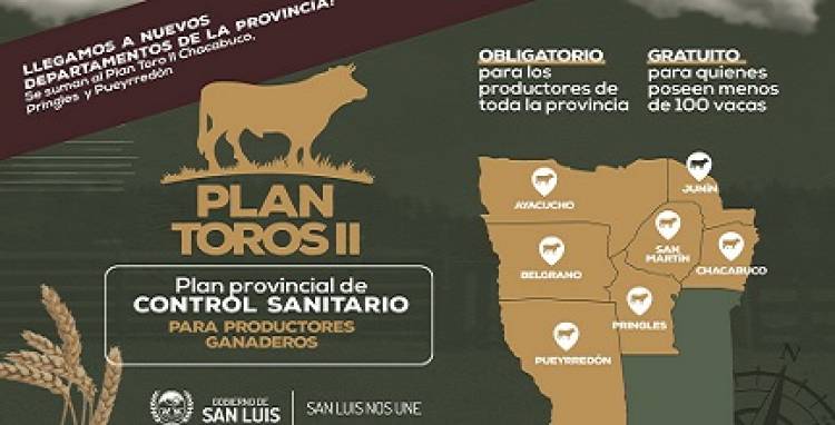 EL PLAN TOROS LLEGA A CHACABUCO, PRINGLES Y PUEYRREDÓN