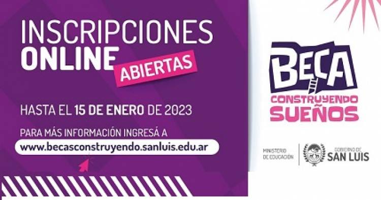 CONTINÚAN ABIERTAS LAS INSCRIPCIONES PARA LA BECA “CONSTRUYENDO SUEÑOS”